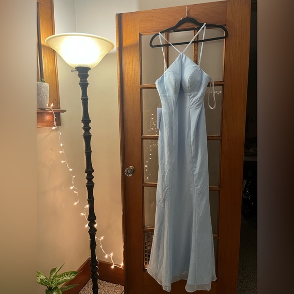 Azazie Sky Blue Livy - Picture 6 of 9